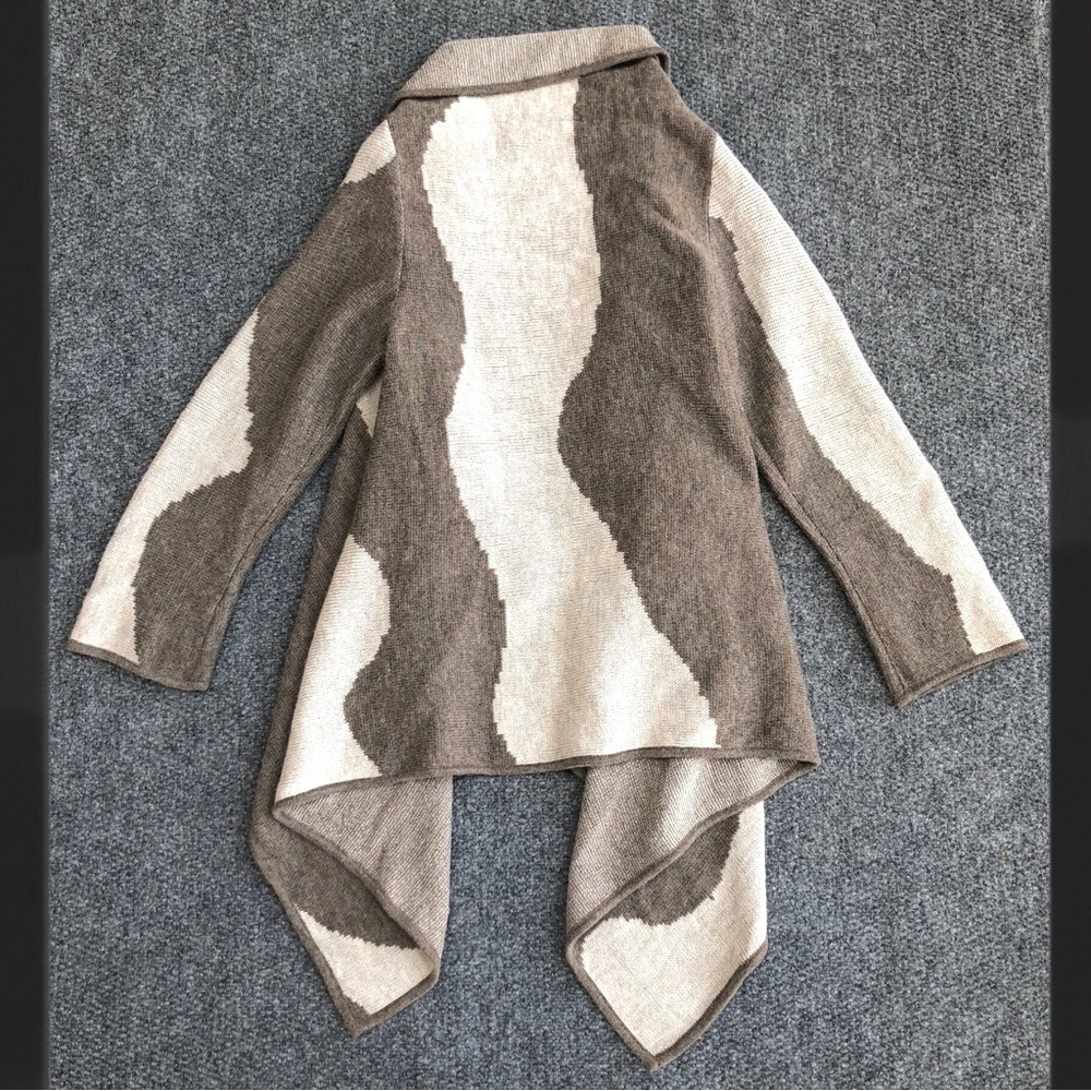 Bryn Walker alpaca and merino wool blend open front draped cardigan size large - Picture 10 of 10